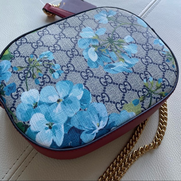 100% Authentic Gucci Blooms GG Supreme Mini Chain Crossbody Bag - Picture 9 of 15